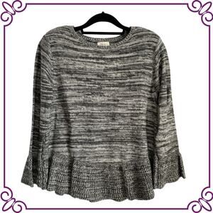 Style & Co Gray Marled Knit Bell Sleeves Sweater Petite XL